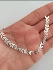 Colar Choker feminina Folheado Banhada a Prata 925 1 unidade Tipo Escama de Peixe