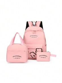 3入組套新款時尚多功能三件套組合包中性書包休閒背包書包套裝適合研究生、青少年女孩、新生、大二、初中和高中學生、大學和高中，非常適合戶外、旅行和返回學校