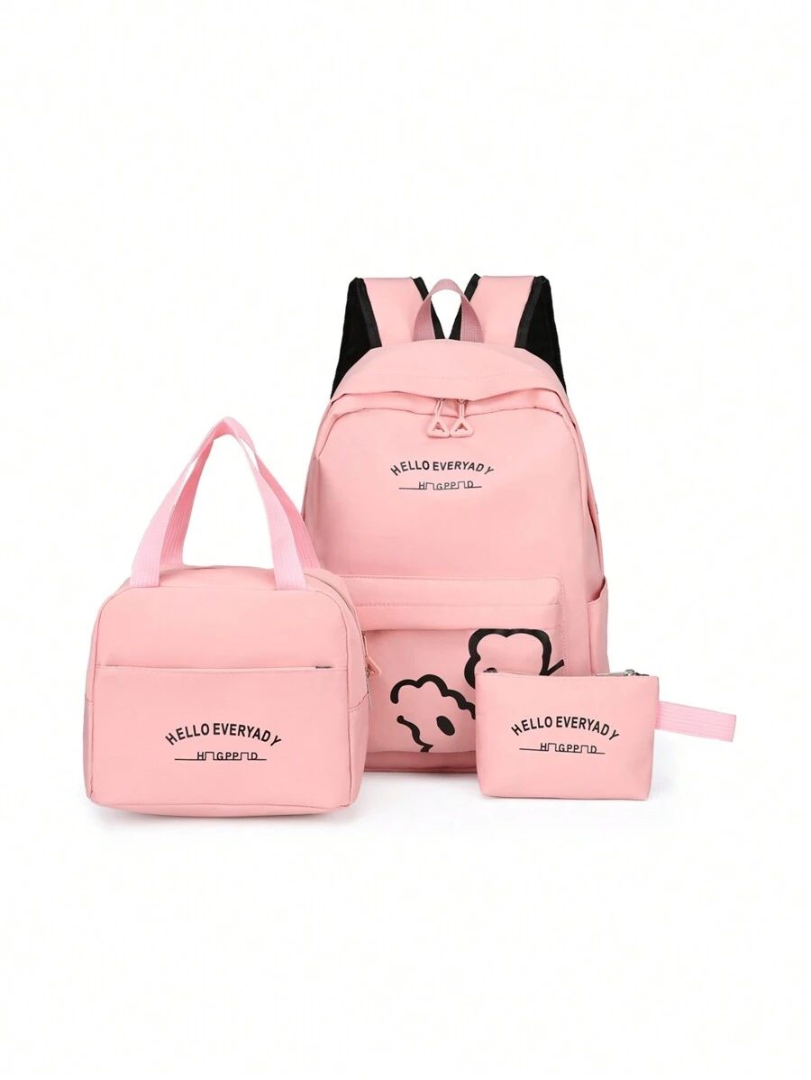 3入組套新款時尚多功能三件套組合包中性書包休閒背包書包套裝適合研究生、青少年女孩、新生、大二、初中和高中學生、大學和高中，非常適合戶外、旅行和返回學校