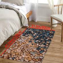 1 pieza Alfombra de impresión en 3D con diseño de adoquines, decoración de habitación - Multicolor - Ver 6
