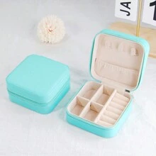 1pc Mother's Day Gift Travel Jewelry Box, PU Leather Small Jewelry Storage Box, Ladies And Girls Double Portable Mini Suitcase Display Storage Box, Suitable For Earrings, Rings, Necklaces, Bracelets. Organizer Storage Box Travel - Multicolor - View 10