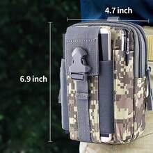 1入組多功能戰術腰包，適用於軍迷、戶外騎行和徒步旅行，具有電話袋、腰帶夾，適用於男性和建築工人 - 彩色 - 查看 10