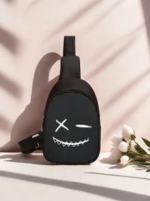 Mini Cartoon Naughty Ghost Lightweight Large Capacity Foldable Reusable Waist Bag With Adjustable Shoulder Strap - A - View 9