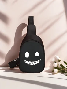 Mini Cartoon Naughty Ghost Lightweight Large Capacity Foldable Reusable Waist Bag With Adjustable Shoulder Strap - A - View 8