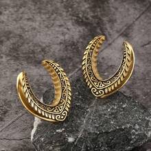 2PCS Vintage Saddle Ear Tunnels Plugs 316 Stainless Steel Expander Gauges Stretchers Piercing Body Jewelry Fashion