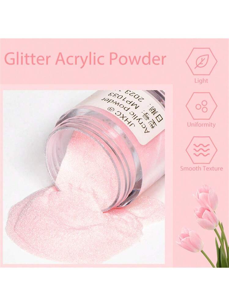 アクリルパウダー 10ml 4箱入り、プロ用ホワイトクリアピンク裸色