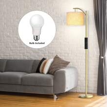 Arched Floor Lamp With Remote Control And Bulb Included - 金色 - 查看 7
