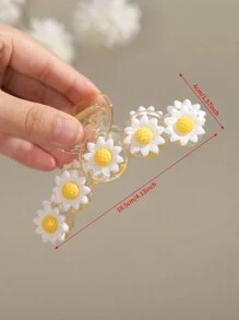 1入太陽花造型髮夾，適合日常佩戴和造型 - 白色 - 查看 2