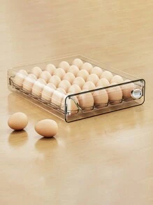1層/2層，蛋類儲存盒，可堆疊的PET蛋類儲存組，多層蛋托容器，抽屜式蛋類儲存組織架，透明保鮮整理盒，適用於廚房及冰箱使用