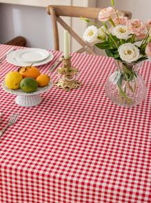 1 件简约圣诞红格子桌布，甜美喜庆的餐具柜/橱柜防尘罩布，日常家居装饰，适合野餐、露营、聚会、晚宴、生日、派对、节日、圣诞节、感恩节 - 紅色 - 查看 22