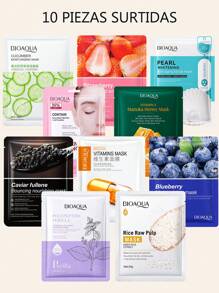 10 Mascarillas Faciales Bioaqua Para El Rostro De Tela Hidratantes Surtidas - Multicolor - Ver 1