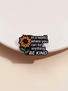 1pc Cute Sunflower Shaped Metal Badge Pin/Button Brooch, Suitable For Men Daily Casual Apparel And Skirts Accessory Gift Valentines,Mom,Mother,Mother's Day,Gift - Sunflower - View 1