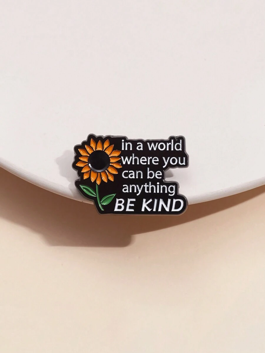 1pc Cute Sunflower Shaped Metal Badge Pin/Button Brooch, Suitable For Men Daily Casual Apparel And Skirts Accessory Gift Valentines,Mom,Mother,Mother's Day,Gift - Sunflower - View 1