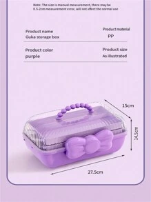 1pc-Guka Hair Accessories Storage Box Pencil Box Art Student Desktop Handmade Toy Storage Box Hair Clips Makeup Organizer - Multicolor - View 6
