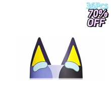 12 件/24 包/36 件狗耳朵头带蓝色狗狗生日派对帽蓝色和橙色纸质派对皇冠适用于小狗主题生日派对用品婴儿洗礼装饰，返校情人节