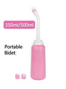 1 Peça Banheira de Assento de Viagem Portátil, Bidê Manual de 350ml/500ml com 2 Bicos para Higiene Pessoal