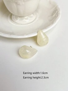 1 đôi Bông tai Hoop hình giọt nước kiểu dáng đơn giản hợp thời trang - Hoa tai - Xem 19