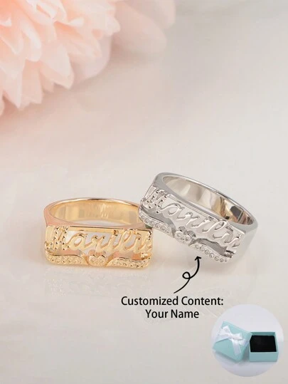 Anillo de flor de coche con borde floral en estilo de rapero con un nombre personalizado, regalo para el Día del Padre, Día de la Madre, San Valentín, cumpleaños, aniversario, amigos, graduación, Navidad, regalo familiar de alta gama