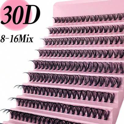  Miss Wink 30D 80/140/200pcs, 3D Faux Eyelashes, 8-16mm Mixed 0.07C/D Curl, 4/7/10 Rows, Soft & Natural, Waterproof, Lightweight, Easy To Wear, Suitable For Daily, Party Or Wedding Occasions. Eyelash Clusters, Individual Lashes, False Eyelashes
