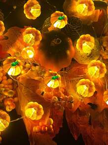 10 英尺 30led-万圣节南瓜灯装饰，LED 灯暖白色南瓜灯串电池供电万圣节灯装饰秋季家居室内装饰，南瓜灯串，南瓜形 LED 灯串，户外花园装饰，户外花园装饰走廊自动扶梯装饰，餐桌装饰，感恩节南瓜灯串装饰，秋季装饰，万圣节装饰，万圣节装饰