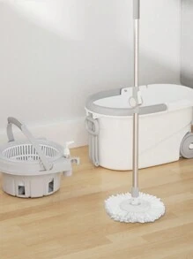 Spin Mop And Bucket System With Wringer For Floor Cleaning, Floor Mop Bucket With Stainless Steel Handle, Mop With Spin Bucket And 3 Microfiber Mop Heads - 彩色 - 查看 3