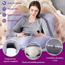 ANTSAY Almohada de Embarazo, Almohada de Maternidad en Forma de U, con Funda Extraíble Terciopelo, para Apoyo de Cuerpo Completo, Almohada para Dormir para Mujeres Embarazadas - Negro - Ver 5