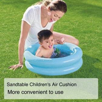 1件儿童充气托盘街边摊公园儿童钓鱼池夏季户外迷你沙滩池玩具（颜色随机）