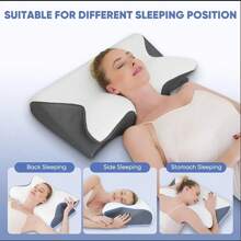 Memory Foam Neck Pillow,Soft Comfortable Contour Sleep Pillow For Summer Daily Use,Side Sleeper Pillows, Bed Neck Pillow For Side Back Sleepers, Bedroom Accessories - Xám - Xem 4