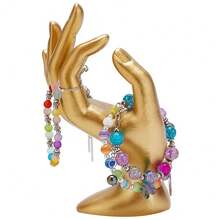 1入組白/黑/棕色OK手勢珠寶架，創意珠寶戒指耳環收納架，桌面珠寶展示飾品，頸鏈手鐲掛展架，適用於梳妝台化妝間商場櫥窗 - 彩色 - 查看 5