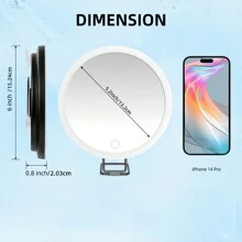 5-30X Magnifying Mirror With Lights, Large 6'' Makeup Magnifying Mirror, Lighted 5-30x Magnification High Magnifying Mirror, 5-30x Travel Magnifying Mirror With LED Lights, 3 Suction Cups & Adjustable Stand - Black - View 5