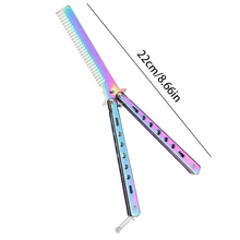 1 pieza Estilo aleatorio, Peine con forma de mariposa plegable, Cepillo de práctica de cuchillo de entrenamiento para principiantes, Juguete de cuchillo de lanzamiento, Cuchillo, Juguetes, Juguetes antiestrés, Navaja mariposa, Cuchillo pequeño - Multicolor - Ver 3