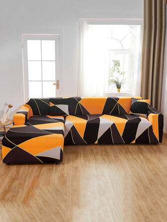1pc High Stretch Printed Sofa Cover, All Season Universal Fit Sofa Slipcovers, Includes 1pc Pillow Case (Pillow Insert Not Included), Fits Single/Double/Triple Seater Sofa