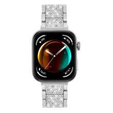 1pc Unisex New Rhinestone Studded Metal Electroplated Zinc Alloy Watch Band Compatible With Huawei Watch Fit3, Huawei Watch Fit 4, Huawei Watch Fit 4 Pro - one-size - View 11