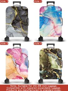 Funda protectora de maleta con patrón de mármol, efecto tie-dye, estilo abstracto, proceso de impresión digital personalizada, proceso de encuadernación elástica mejorado, tela elástica reforzada, lavable, muy adecuada para viajes de negocios, viajes y facturación de equipaje, apta para maletas de 18 a 32 pulgadas. Bolsa para accesorios escolares - Multicolor - Ver 3