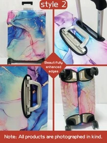 Funda protectora de maleta con patrón de mármol, efecto tie-dye, estilo abstracto, proceso de impresión digital personalizada, proceso de encuadernación elástica mejorado, tela elástica reforzada, lavable, muy adecuada para viajes de negocios, viajes y facturación de equipaje, apta para maletas de 18 a 32 pulgadas. Bolsa para accesorios escolares - Multicolor - Ver 9