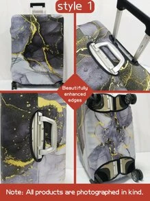 Funda protectora de maleta con patrón de mármol, efecto tie-dye, estilo abstracto, proceso de impresión digital personalizada, proceso de encuadernación elástica mejorado, tela elástica reforzada, lavable, muy adecuada para viajes de negocios, viajes y facturación de equipaje, apta para maletas de 18 a 32 pulgadas. Bolsa para accesorios escolares - Multicolor - Ver 8