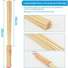 1PC Bamboo Massage Sticks,Bamboo Therapy Massage Body Tool For Relax Muscles - Apricot - View 5