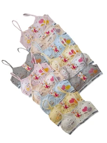 Paquete 12 Piezas Corpiño Bra Para Niña Copas Extraíbles Estampados Divertidos Unitalla Colores Surtidos Envio de Estampado depende de Disponibilidad - Multicolor - Ver 3