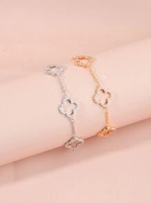 1pc Lucky Four-Leaf Clover Stylish Women's Bracelet With Cubic Zirconia, Surprise Gift For Valentine's Day, Birthday, Mother, Girlfriend, Daughter Valentines