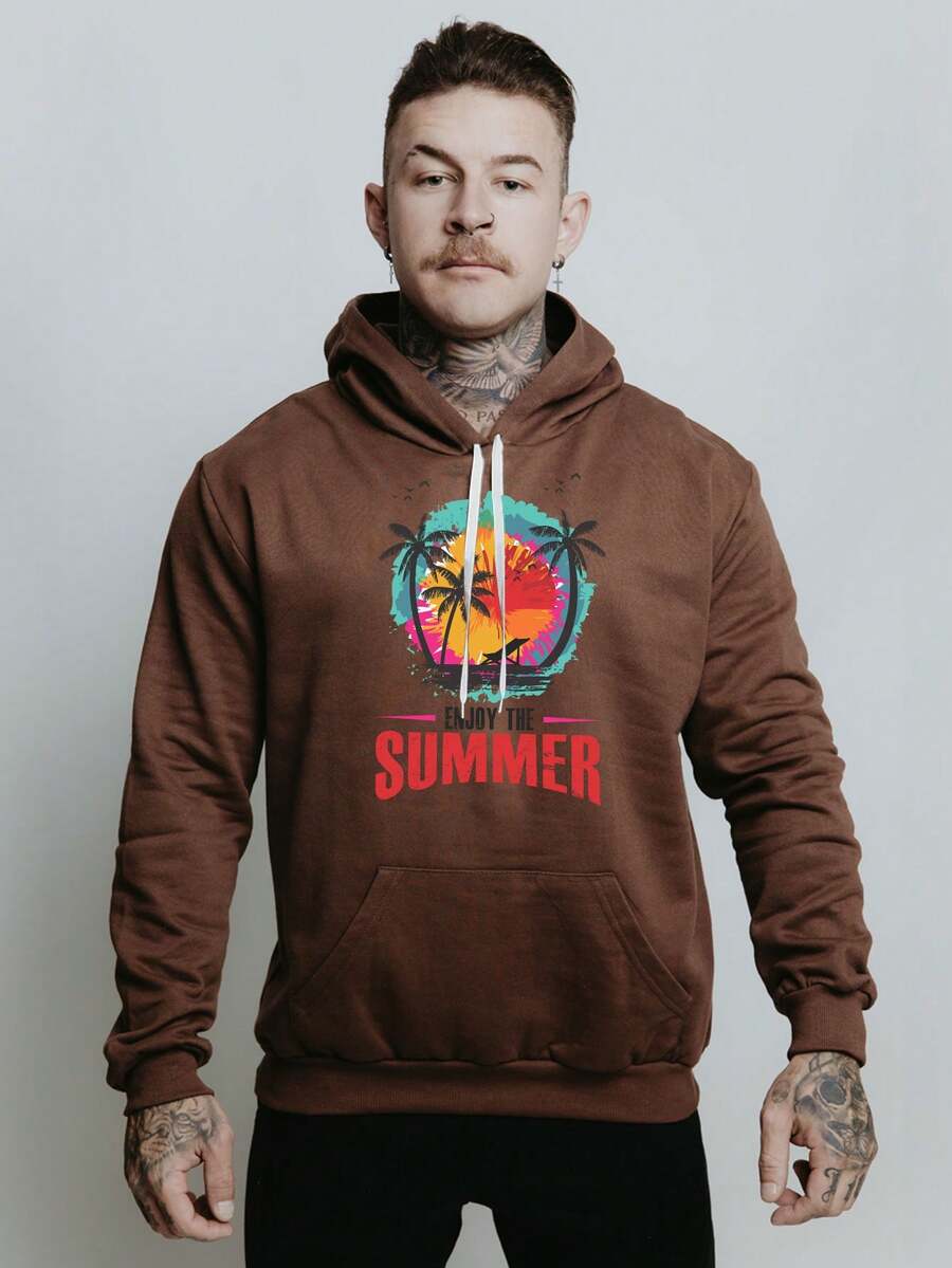 Men Sweatshirts - 鏽棕色 - 查看 1