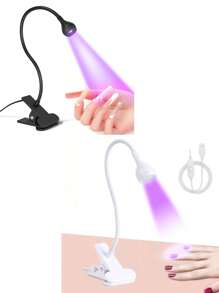 美甲光疗灯鹅颈指甲灯USB夹指甲灯UV胶固化灯速干不发黑手通用灯 - 彩色 - 查看 6