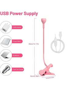美甲光疗灯鹅颈指甲灯USB夹指甲灯UV胶固化灯速干不发黑手通用灯 - 彩色 - 查看 9