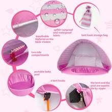 Quick Install Pop-Up Kids Beach Tent, Portable Children Sun Shade Pool Tent UPF 50+ UV Protection Canopy, Suitable For Indoor And Outdoor Use (Pool Type), Enhances Creativity And Imagination