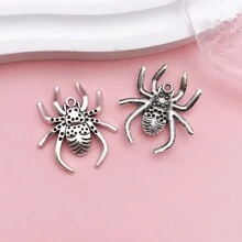 10/13入組蜘蛛吊墜混合款式萬聖節蜘蛛網銀古董吊墜，適用於製作手鍊項鍊 - 均碼 - 查看 15