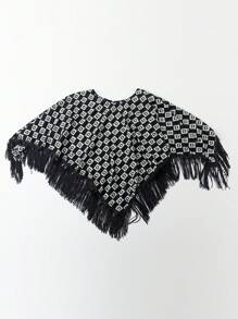 1 peça xale feminino com estampa de leopardo, flor e letra, leve, malha elástica, franjas, cachecol versátil para aquecimento, viagem, proteção solar, inverno - Multicolorido - Ver 11