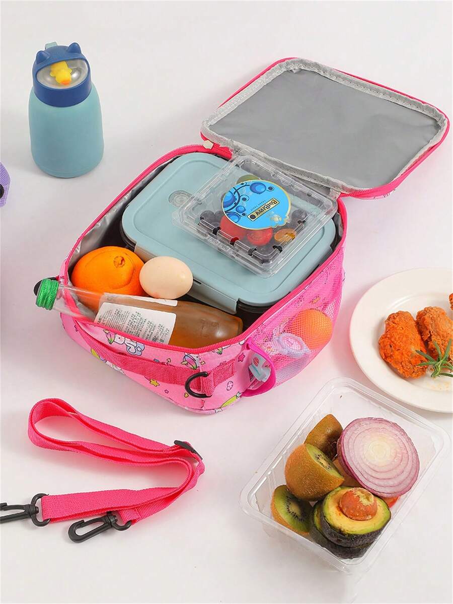 1pc Adorable Unicorn Kids Lunch Bag Cartoon Portable School Lunch