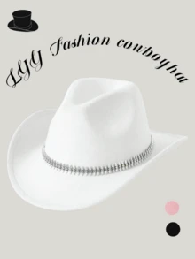 1頂女士子彈形狀閃粉裝飾嘻哈牛仔帽，適合旅行和休閒外出，適用於日常使用和假日聚會 - 彩色 - 查看 1