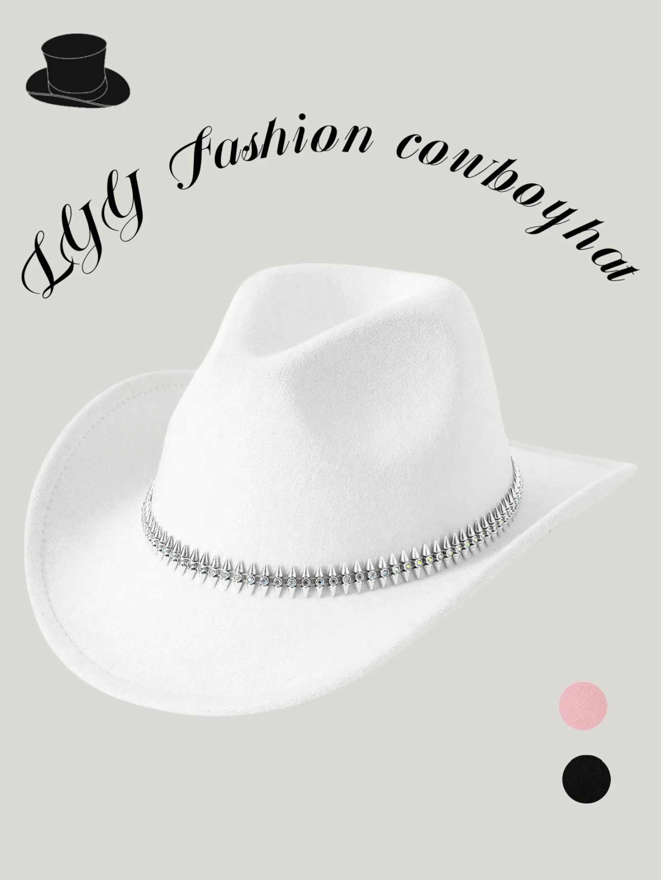 1頂女士子彈形狀閃粉裝飾嘻哈牛仔帽，適合旅行和休閒外出，適用於日常使用和假日聚會 - 彩色 - 查看 1