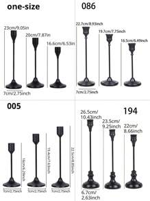 2-12 件黑色烛台，古典金属柱状烛台，现代家居装饰带蜡陷阱，桌面中心 - 法式高瘦，适用于家居装饰、房间装饰、生日装饰、婚礼派对，作为送给朋友、亲密朋友、女性的礼物，冬季礼物，毕业礼物 - 黑色 - 查看 10