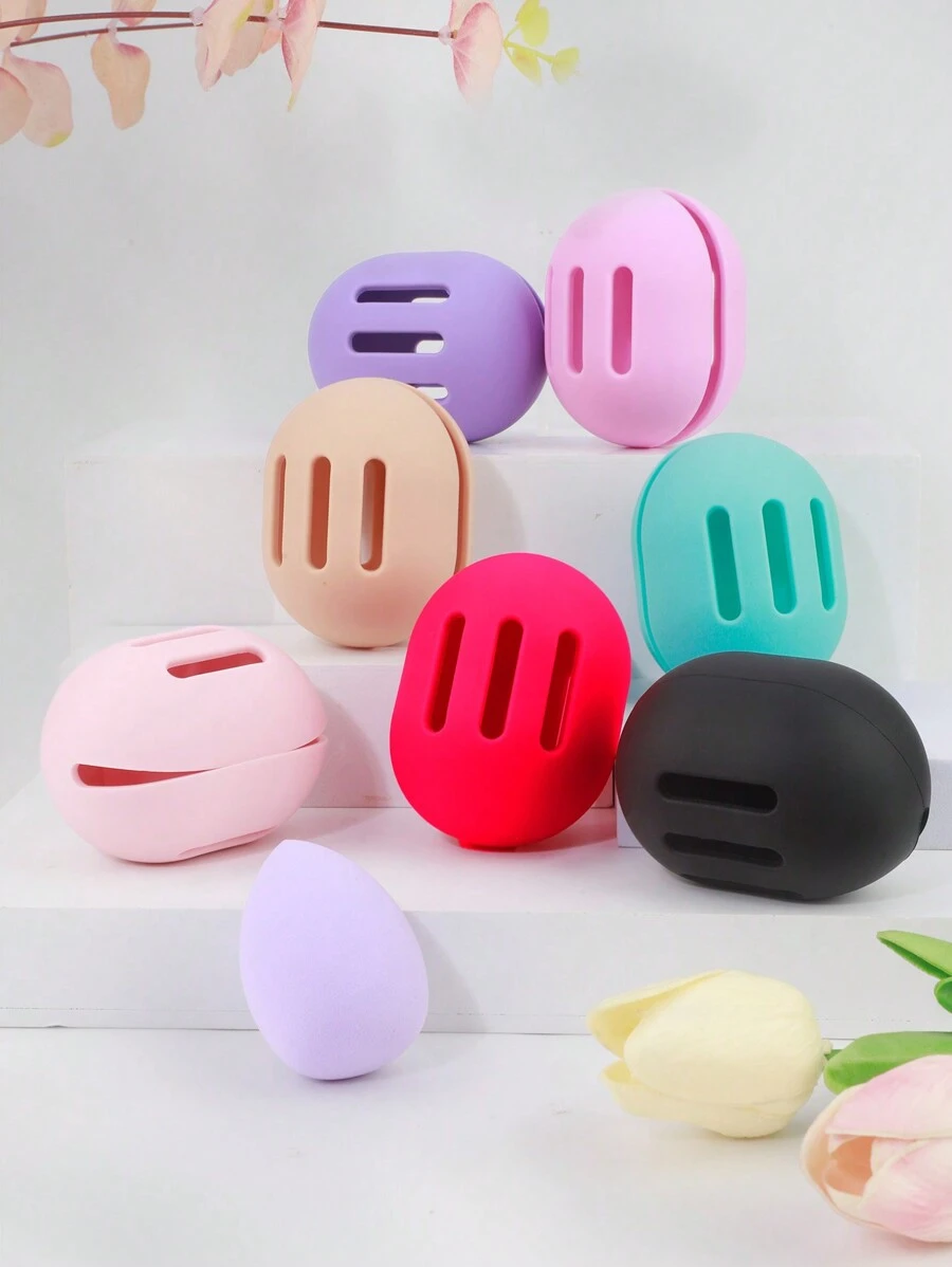 1pc Cosmetic Sponge Dust Cover Cosmetic Egg Silicone Storage Box Travel Puff Storage Box Beauty Sponge Box,Makeup,Cheap,Room Decor,Vanity,Travel,Bedroom,Makeup Accessories,Puff,Makeup Blender,Powder Puff,Makeup Sponge,Cheap,Stocking Stuffers,Makeup,Makeup Tools,Cheap Stuff,Gifts,Gifts For Women,Christmas Gifts - Multicolor - View 1